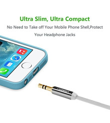 UGREEN - Cablu audio Premium de 3.5mm ultra plat unghi 90 grade - Cabluri audio - UG259-CB