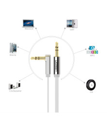 UGREEN - Cablu audio Premium de 3.5mm ultra plat unghi 90 grade - Cabluri audio - UG259-CB