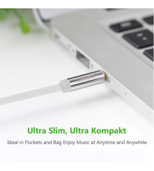 UGREEN - Cablu audio Premium de 3.5mm ultra plat unghi 90 grade - Cabluri audio - UG259-CB