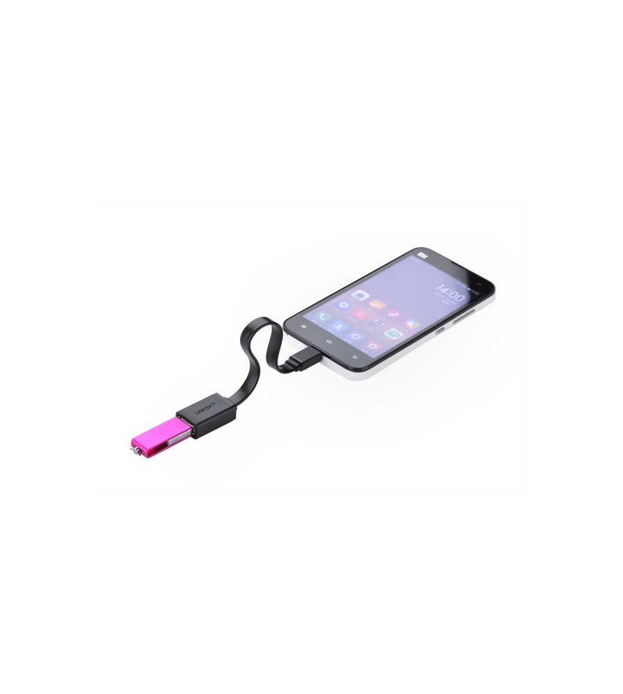 UGREEN - Adaptor cablu plat micro-USB tata USB 2.0 mama OTG - Cabluri USB la Micro USB - UG351-CB