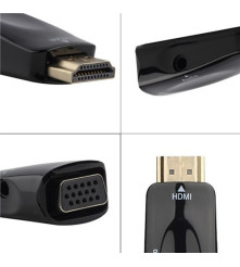Oem - Convertor Adaptor HDMI la VGA + audio - HDMI adaptoare - AL969-CB
