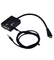 Oem - Mini HDMI to VGA + Audio Converter Cable YPC281 - HDMI adapterek - YPC281