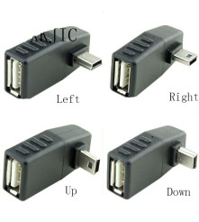 Oem - Mini USB Tata la USB Mama Adaptor in Unghi - Adaptoare USB  - AL569-CB