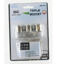 Oem - Priza auto tripla cu 3 intrari si iesire de 60W 5A - Încărcătoare auto - 49287-YOA002