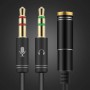 HOCO - 3,5 mm Mama la Dual Tata Casti Mic Audio Splitter - Cabluri audio - AL485-CB