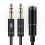 HOCO - 3,5 mm Mama la Dual Tata Casti Mic Audio Splitter - Cabluri audio - AL485-CB