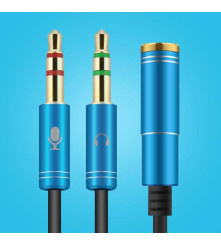 HOCO - 3,5 mm Mama la Dual Tata Casti Mic Audio Splitter - Cabluri audio - AL485-CB