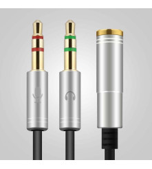 HOCO - 3,5 mm Mama la Dual Tata Casti Mic Audio Splitter - Cabluri audio - AL485-CB