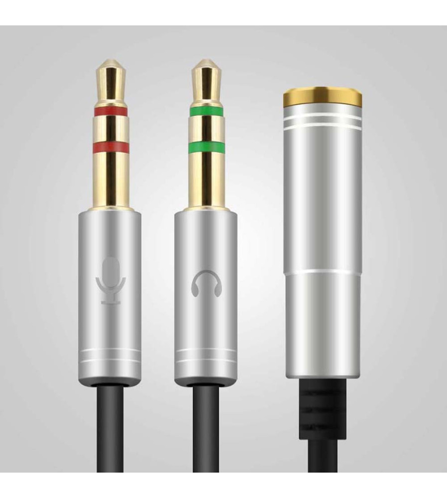 HOCO - 3,5 mm Mama la Dual Tata Casti Mic Audio Splitter - Cabluri audio - AL485-CB