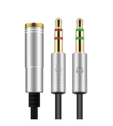 HOCO - 3,5 mm Mama la Dual Tata Casti Mic Audio Splitter - Cabluri audio - AL485-CB