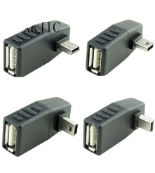 Oem - Mini USB Tata la USB Mama Adaptor in Unghi - Adaptoare USB  - AL569-CB