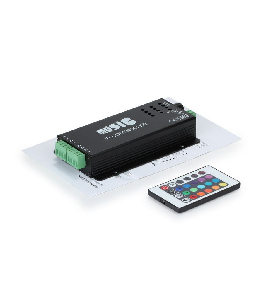 Oem - 12V 24 taste RGB muzica controler LED senzor de sunet Negru - Accessorii LED - LCR33