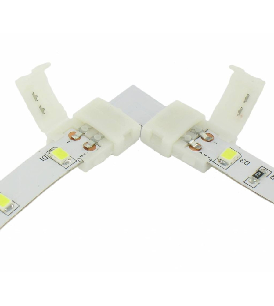 Oem - Conector L de 10mm pentru benzi LED de 1 culoare SMD5050 5630 - Conectori LED - LSC24-CB