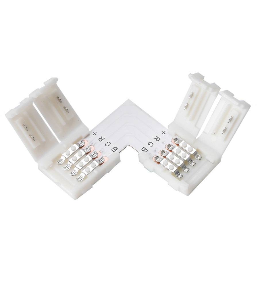 Oem - Conector L de 10mm pentru benzi RGB SMD5050 5630 - Conectori LED - LSC27-CB