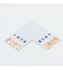 Oem - Conector PCB L de 10mm 4-Pini pentru benzi LED RGB SMD5050 5630 - Conectori LED - LSC18-CB