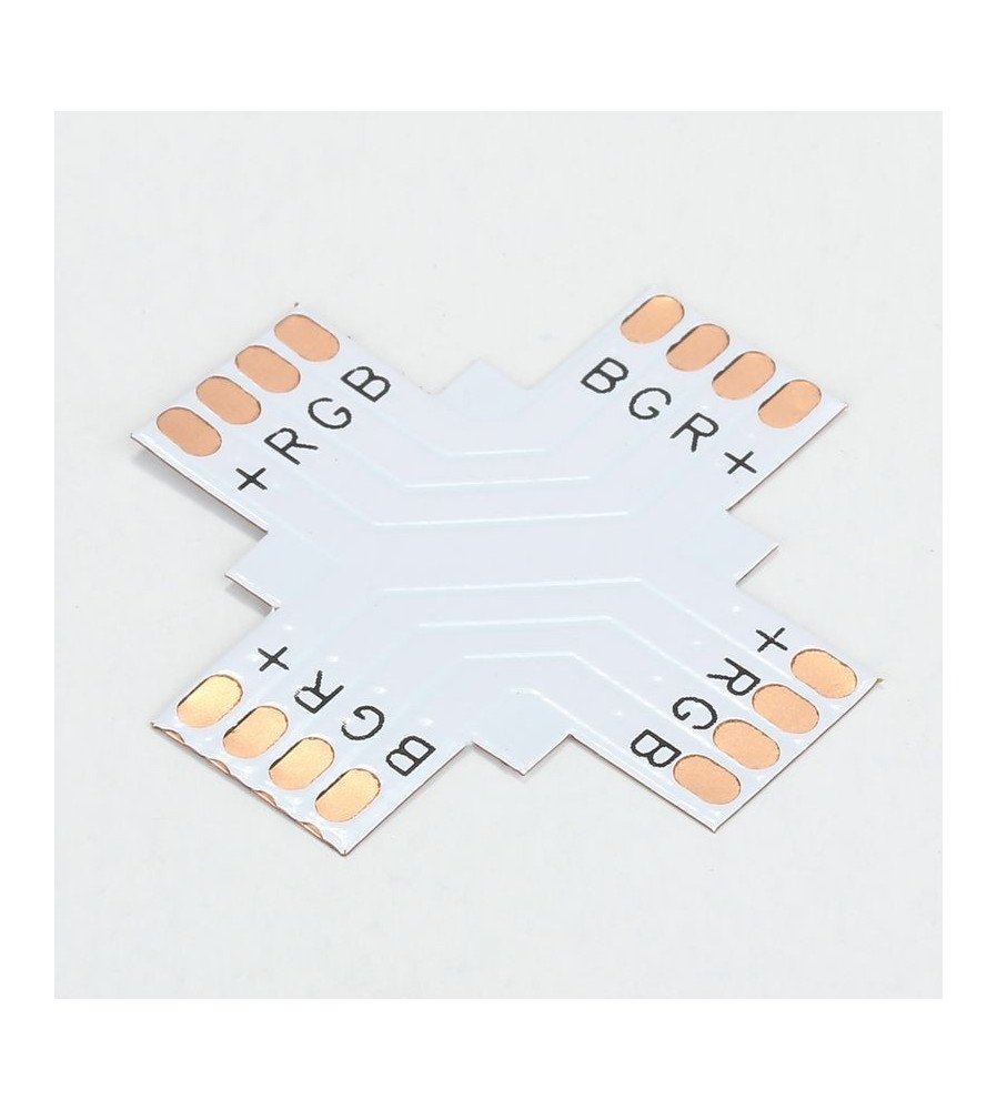 Oem - Conector PCB X de 10mm 4-Pini pentru benzi LED RGB SMD5050 5630 - Conectori LED - LSC20-CB