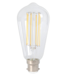 Calex - B22 LongFilament Rustik Lamp 240V 4W 350lm ST64, Clear 2300K Dimmable - Vintage Antic - CA0245