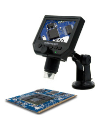 Datyson Optics - 1-600X 3.6MP 4.3 inch HD OLED LCD Microscop digital cu bază de fixare în vid - Lupe și Microscoape - AL144