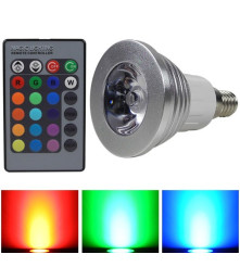 Oem - Spot LED E14 3W 16 culori reglare intensitate cu telecomanda - E14 LED - AL151-CB