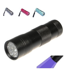 Oem - Mini 12 LED alumínium UV Ultra Violet zseblámpa lila fény - Zseblámpák - LFT29-CB