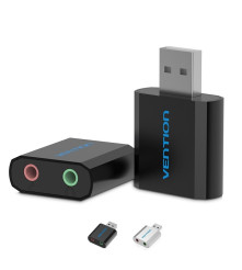 Vention - USB külső hangkártya adapter 3.5mm-es audió aux mikrofon - Audio adapterek - V013-CB