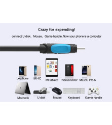 Vention - Cablu de date USB 2.0 Female la USB de tip C - Negru - Cabluri USB la USB C - V021-CB