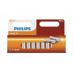 PHILIPS, 12-Pack - AA R3 Philips Longlife Zinc, Format AA, BS034-CB