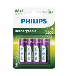 PHILIPS - Philips MultiLife 1.2V AA/HR6 2600mah NiMh újratölthető akkumulátor - 4-Pack - AA méret - BS050-CB