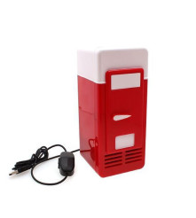 Oem - Mini frigider rosu si alb pentru birou cu alimentare USB - Gadget-uri computer - YPU801