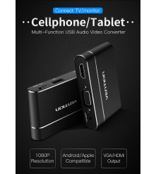 Vention - Adaptor 3in1 USB la convertor audio video HDMI si VGA - Adaptoare audio - V047-CB
