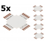 Oem - Conector PCB X de 12mm 5-Pini pentru benzi LED RGB SMD5050 - Conectori LED - LSC037-CB