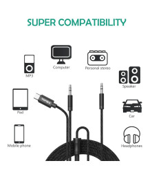 Wofalo - Cablu audio Wofalo Car Aux, 2 in 1 Tip C pana la 3,5 mm tata - 3,5 mm tata - Cabluri audio - AL1015