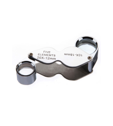 Oem - 10x-18mm and 20x-12mm Silver Mini Jewelry Loupe Magnifier Glass - Magnifiers microscopes - AL1057