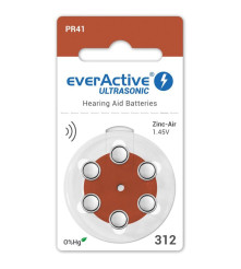 EverActive - everActive ULTRASONIC 312 / PR41 Hearing Aid Battery - Hearing batteries - BL301-CB