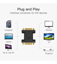 Vention - Adaptor Convertor DVI (24 + 5) Mama la DVI Mama - DVI și DisplayPort adaptoare - V094