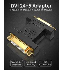 Vention - Adaptor Convertor DVI (24 + 5) Mama la DVI Mama - DVI și DisplayPort adaptoare - V094