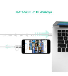UGREEN - 2 in 1 UGREEN Cablu Lightning USB A la Micro USB - iPhone cabluri de date  - UG419-CB