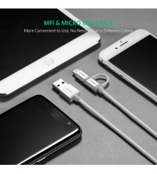 UGREEN - 2 in 1 UGREEN Cablu Lightning USB A la Micro USB - iPhone cabluri de date  - UG419-CB