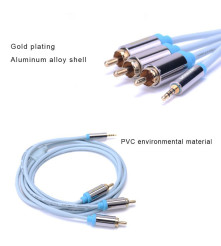 Vention - VENTION Cablu 3 RCA (Male) la Cablu audio de 2.5mm (Male) placat cu aur - Cabluri audio - V098-CB
