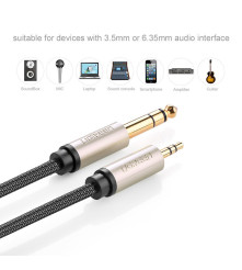 UGREEN - UGREEN Cablu audio Jack 3.5mm Male la 6.35mm Male - Cabluri audio - UG085-CB