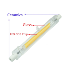 Oem - R7S 10W 118mm Lampa LED COB alb cald - Nereglabil - Becuri tubulare - AL1067-CB