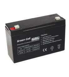 Green Cell - Green Cell 6V 12Ah (4.6mm) 12000mAh VRLA AGM Battery - Battery Lead-acid  - GC049