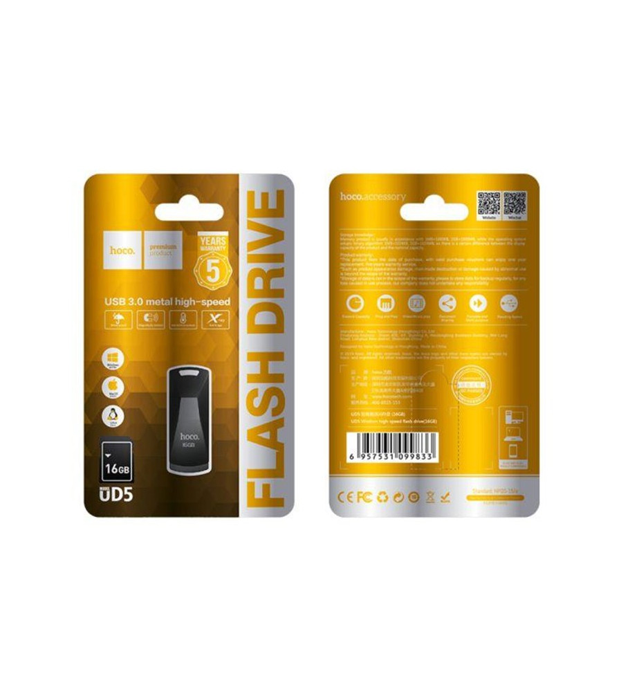 HOCO - Hoco Wisdom UD5 USB 3.0 Metal Memory Flash Disk Drive - Memorie SD și USB - H100704-CB