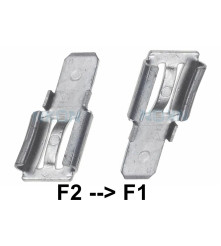 Oem - 2x Terminal adaptor de prindere pentru baterie cu plumb - de la 6,35 mm la 4,74 mm (F2 la F1) - Accesorii pentru bateri...