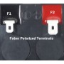Oem - 2x Terminal adaptor de prindere pentru baterie cu plumb - de la 6,35 mm la 4,74 mm (F2 la F1) - Accesorii pentru bateri...
