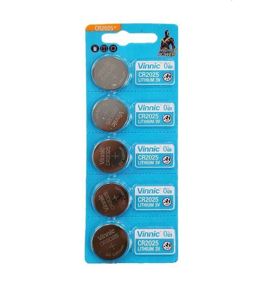 Vinnic - 5x Vinnic CR2025 / DL2025 3V 160mAh baterie plata cu litiu - Baterii plate - BL277-CB