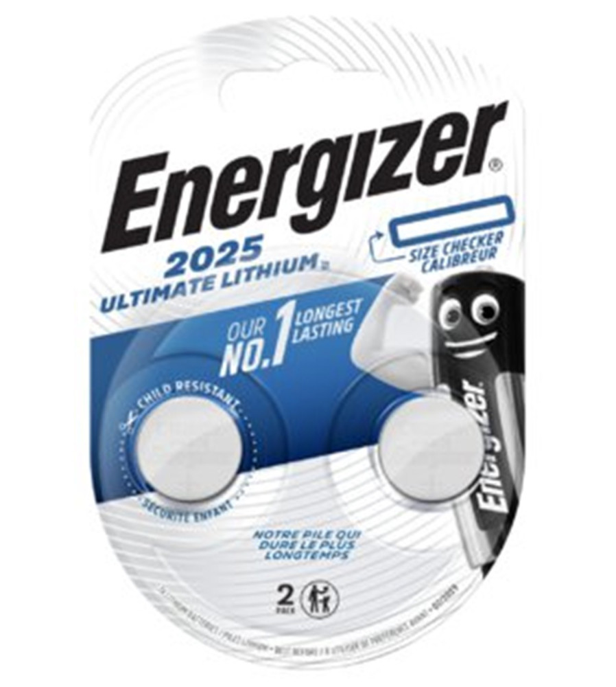 Energizer - Energizer CR2025 (2-Pack) 170mAh 3V baterie plata cu litiu - Baterii plate - BL275-CB