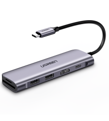 UGREEN - 6in1 USB-C PD C Tip USB C la 4K HDMI USB-C USB 3.0 SD TF Card - Adaptoare USB  - UG-70411
