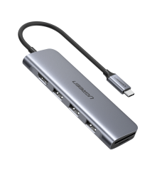 UGREEN - 6in1 USB-C C Tip USB C la 4K HDMI 2x USB 3.0 SD TF Card - Adaptoare USB  - UG-70410