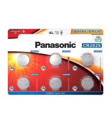Panasonic - 6-Pack Panasonic CR2025 3V 165mAh Lithium baterie plata - Baterii plate - BL347